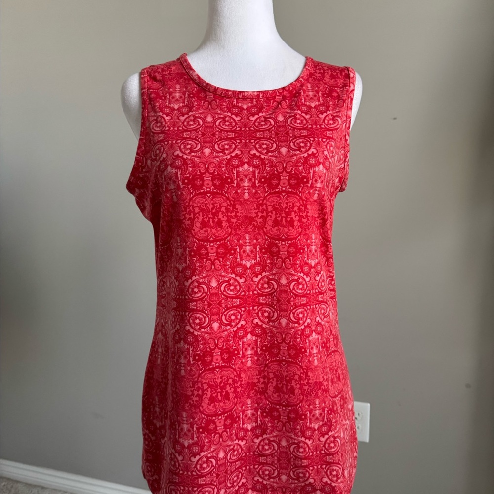 Athleta Orange Patterned Tank Top